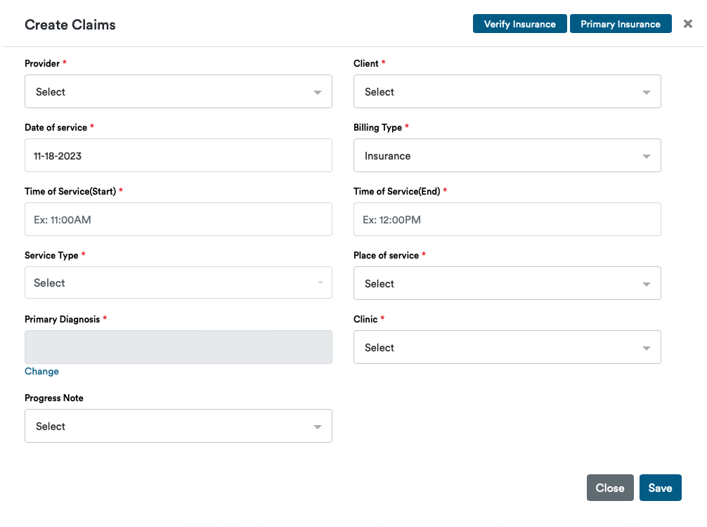 ProbityCare EHR Revenue Cycle Management 1500 claims form submission window